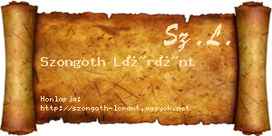 Szongoth Lóránt névjegykártya